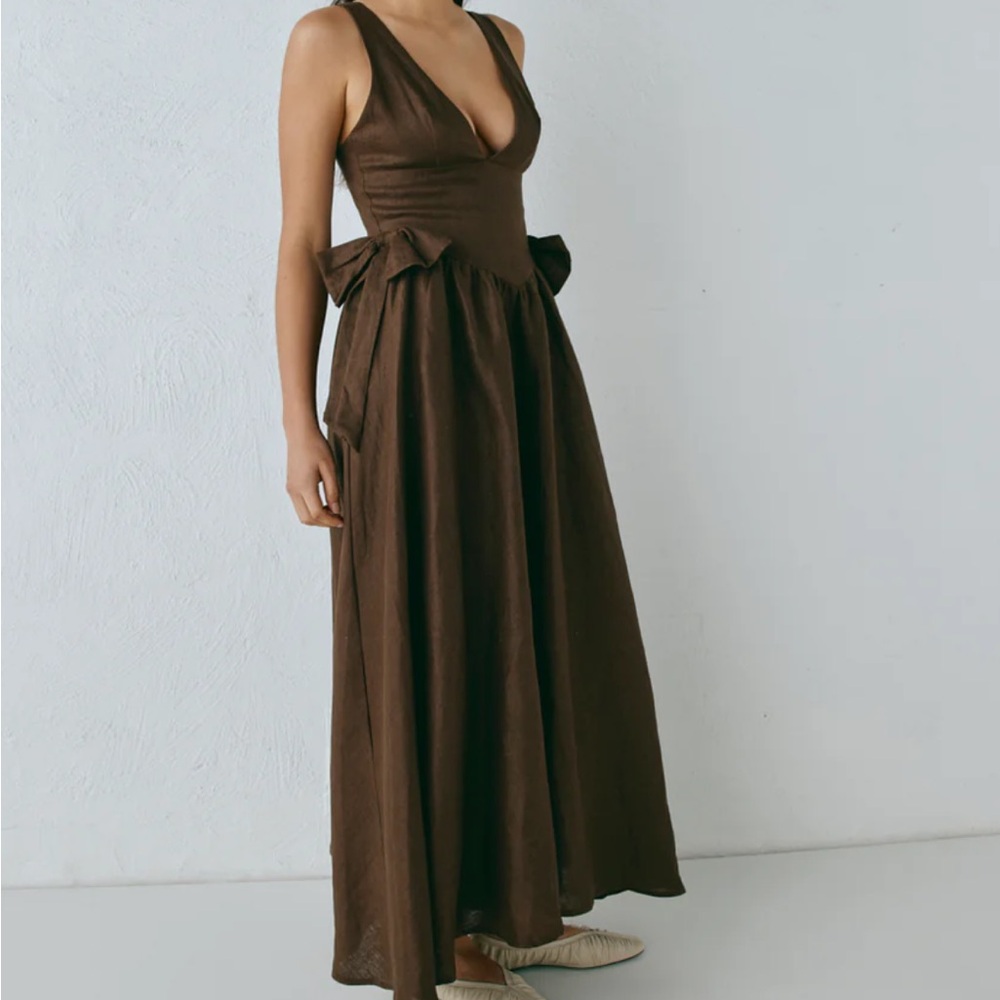 Chic Sleeveless Brown Maxi Dress